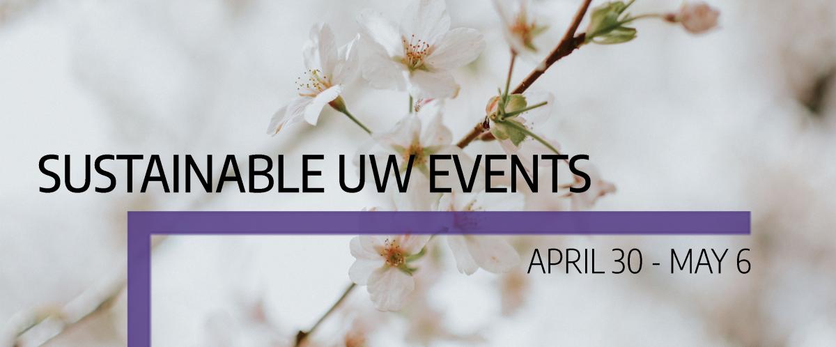 UW Sustainability's weekly events banner Apr 30-May 6, 2018