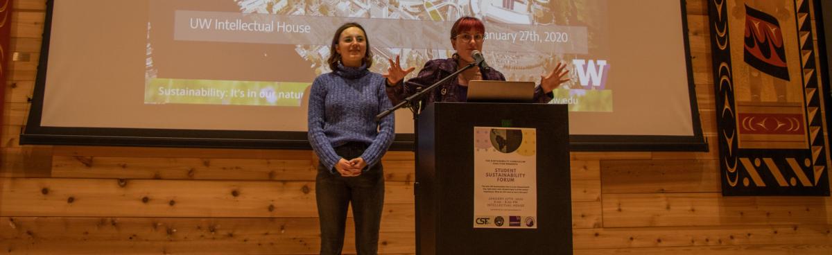 Emma Wilson and Anya Gavrylko at the Student Sustainability Forum