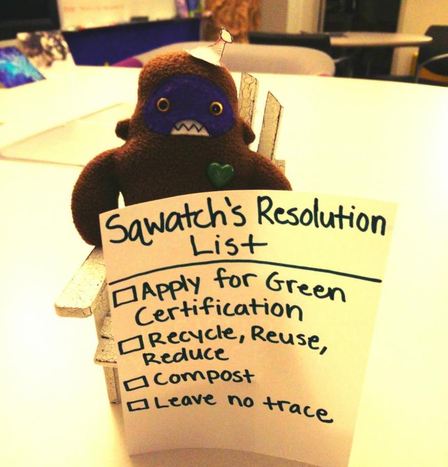 Small stuffed Sqwatch with its to do list.
