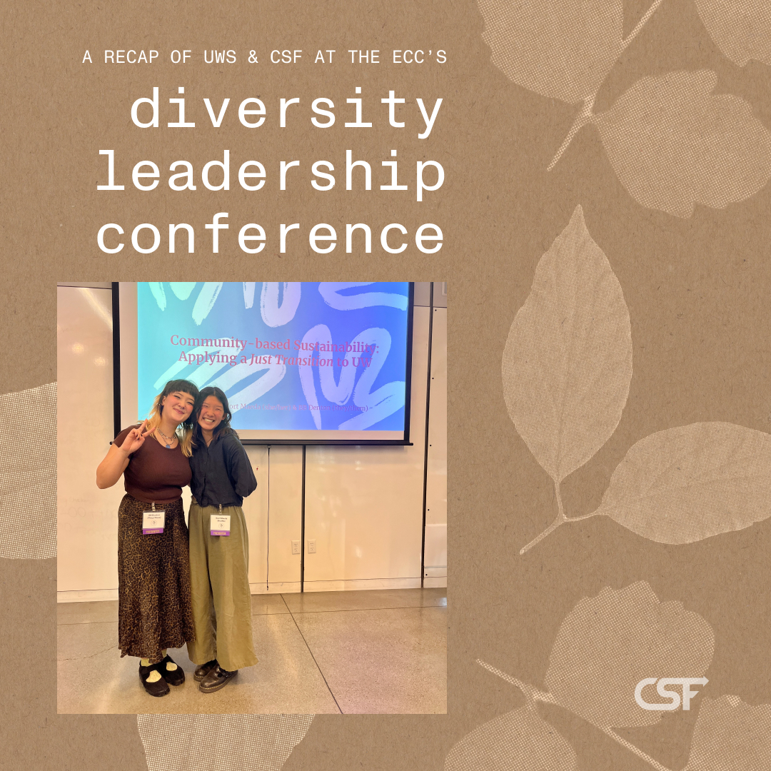 text "recap of the Diversity Leadership Conference" next to a picture of two students posing at the event