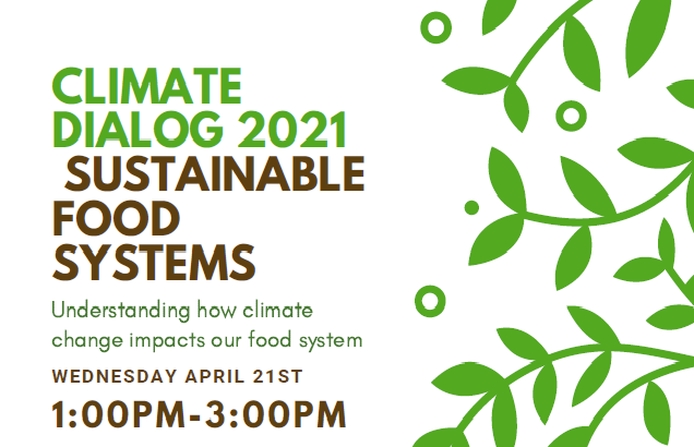 Climate Dialog: Sustainable Food Systems flyer
