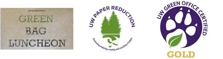 Three logos: Green Bag Luncheon; Paper Reduction; Green Office.