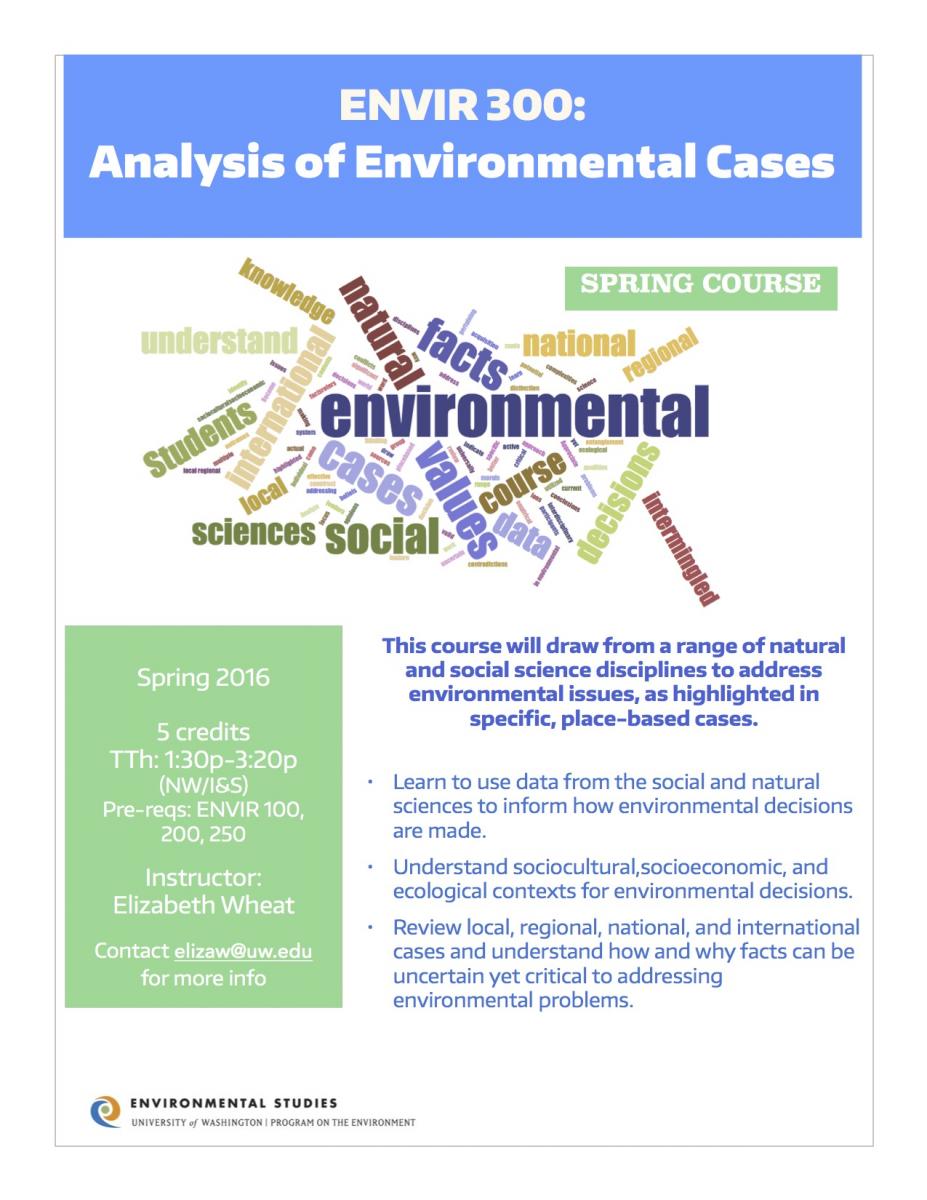 Course poster: ENVIR 300