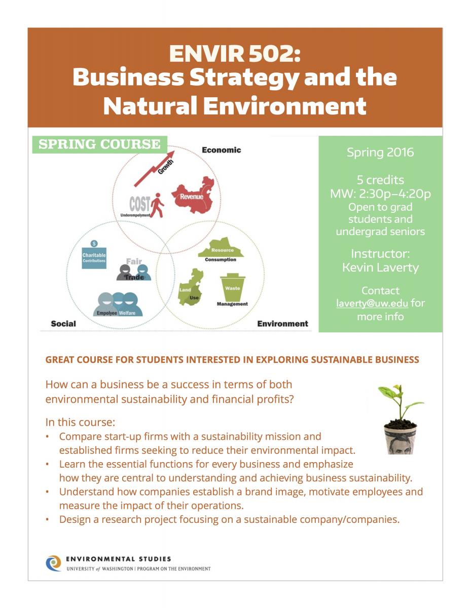 Course poster: ENVIR 502