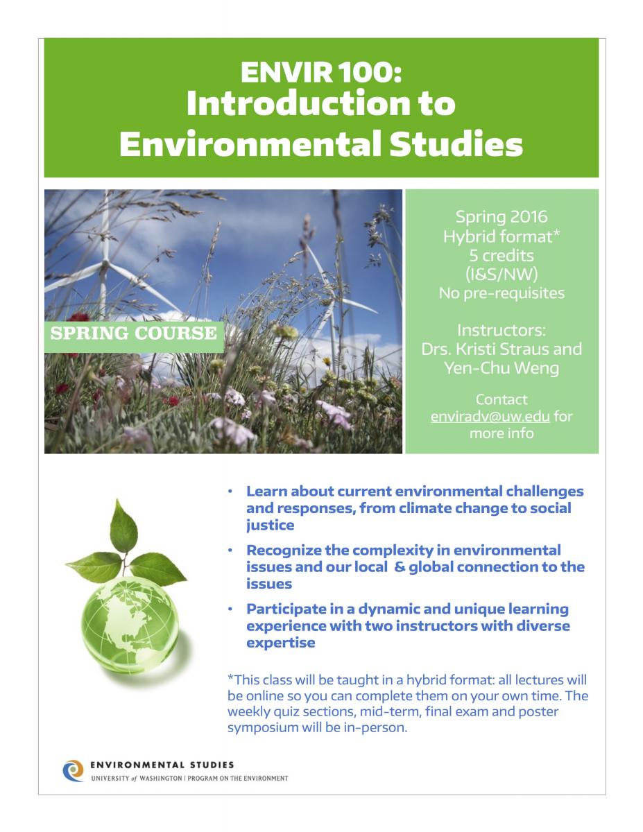 Course poster: ENVIR 100