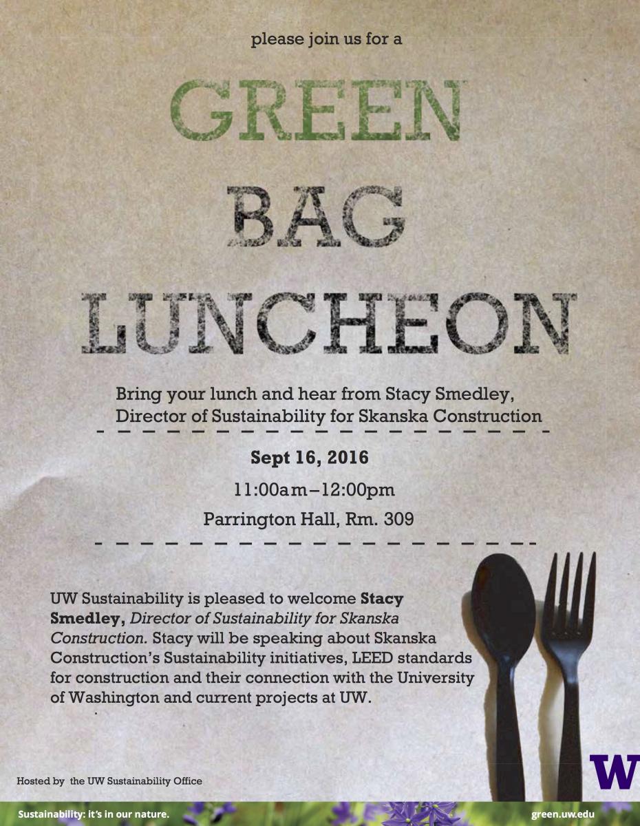 Event poster: Green bad luncheon - Skanska, September 2016