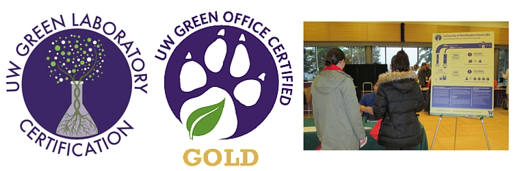 Green Expo banner with the Green Labs logo, Green Office logo and a photo taken at the event.