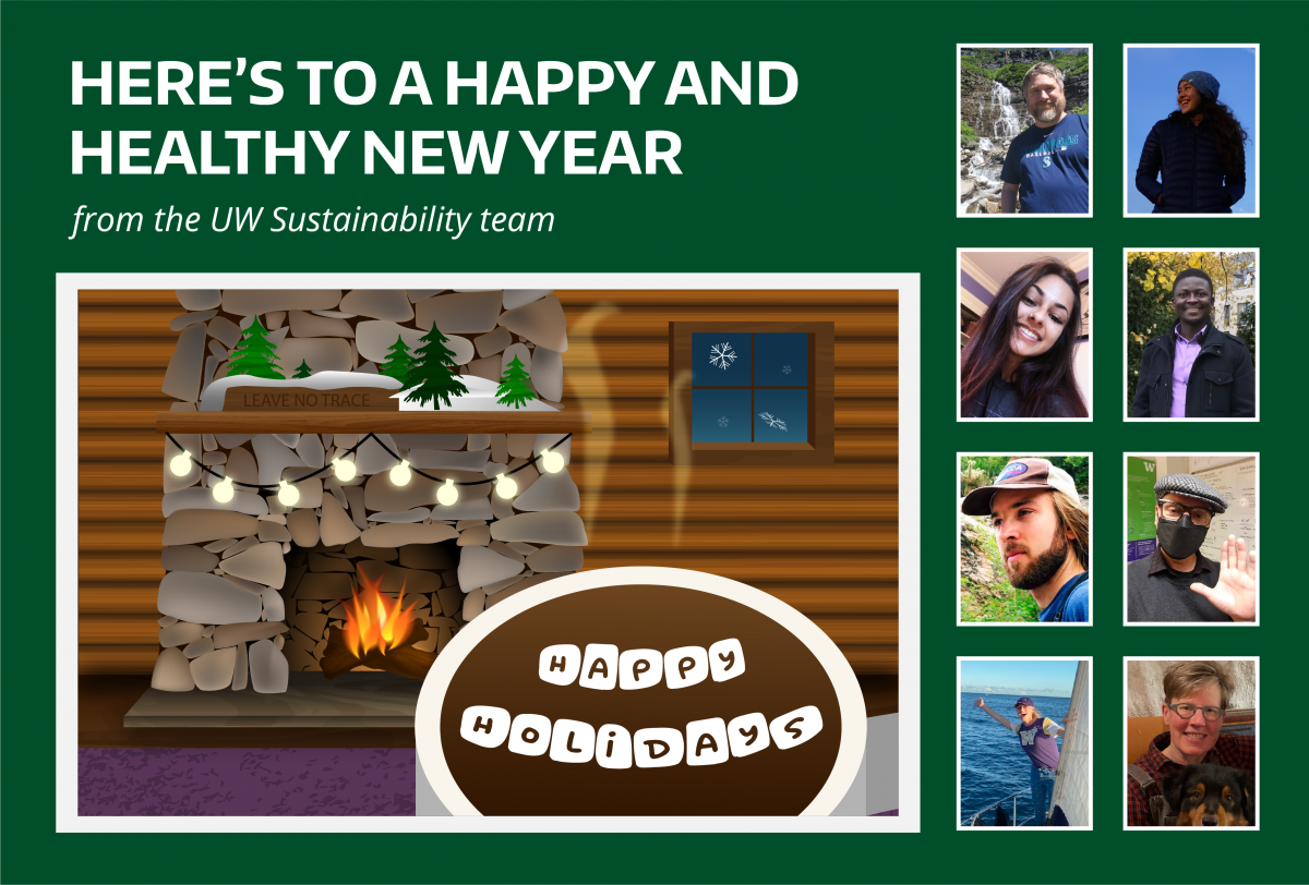 Happy Holiday card from UW Sustainability