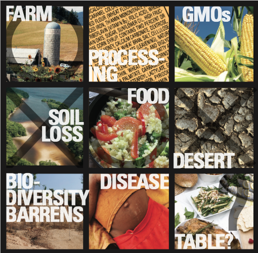 A tic-tac-toe collage for food and the environment.