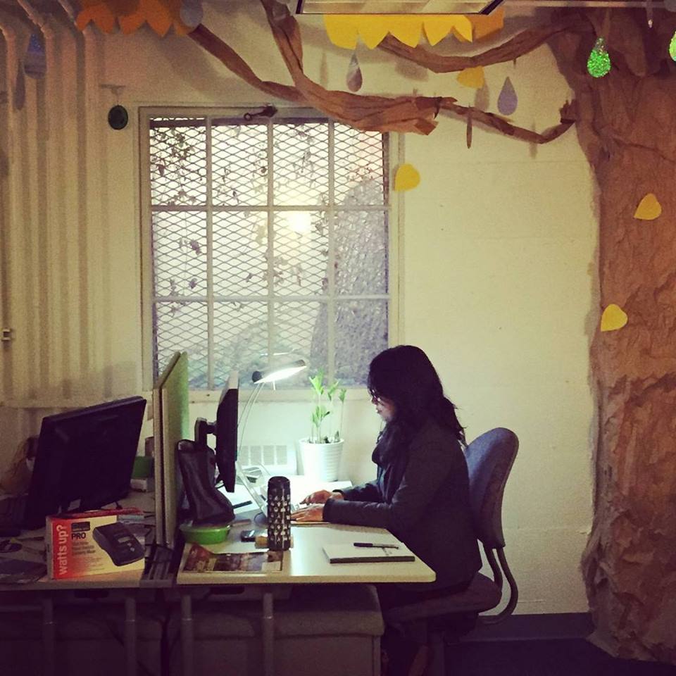 Claudia Frere-Anderson at her desk
