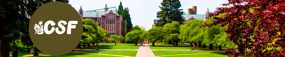 CSF logo over image of UW Quad