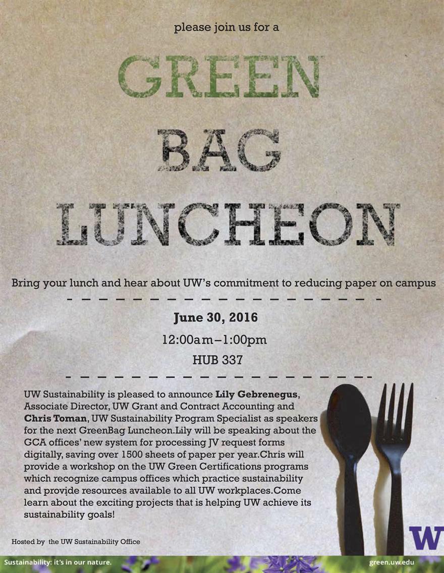 Green Bag flyer