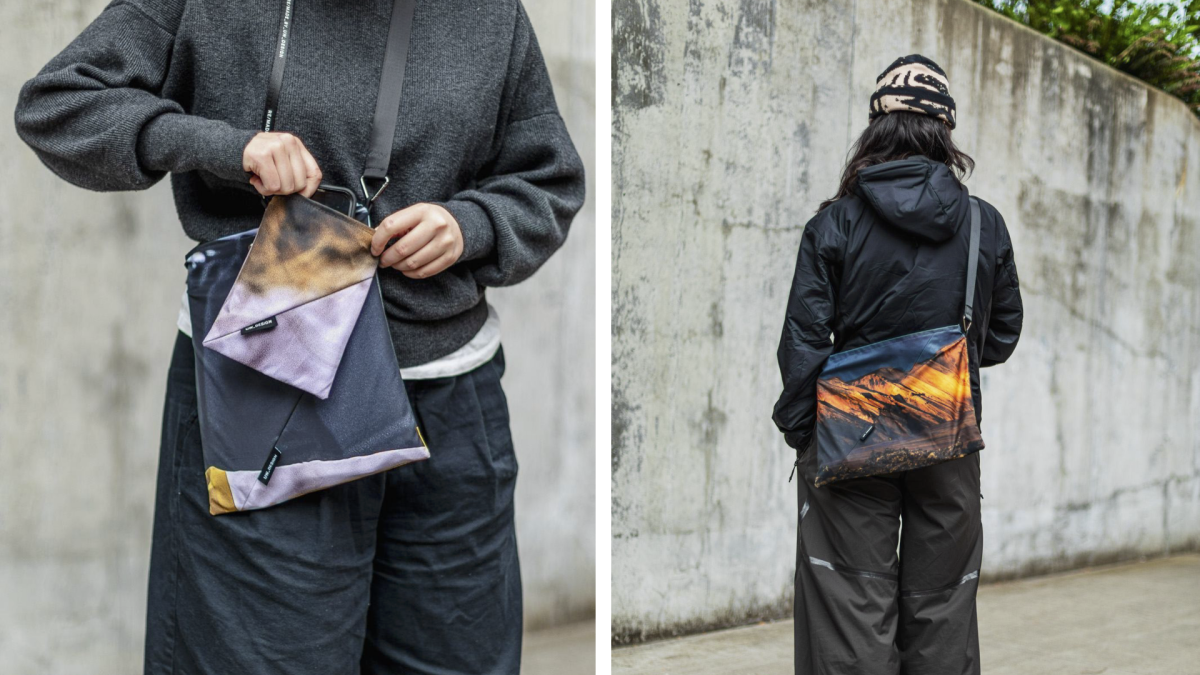 person modeling a bag