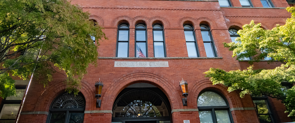 front exterior of Parrington Hall 