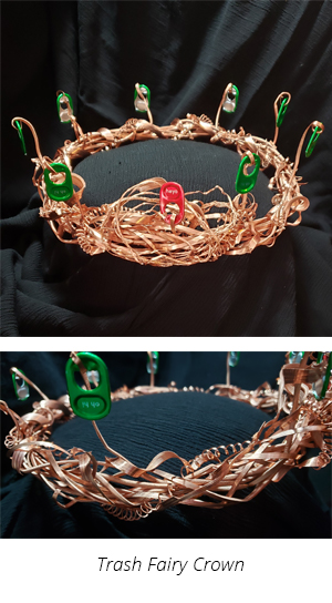 Art piece created with copper scrap & aluminum can tabs