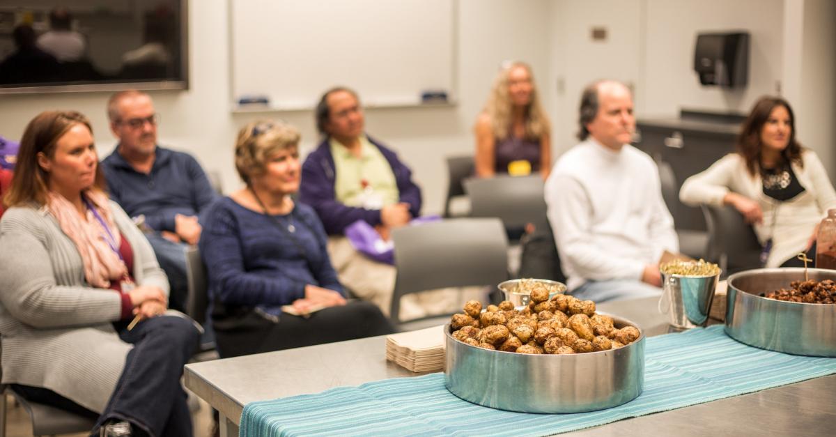 Eating Well presentation provides information and small bites of healthy food.