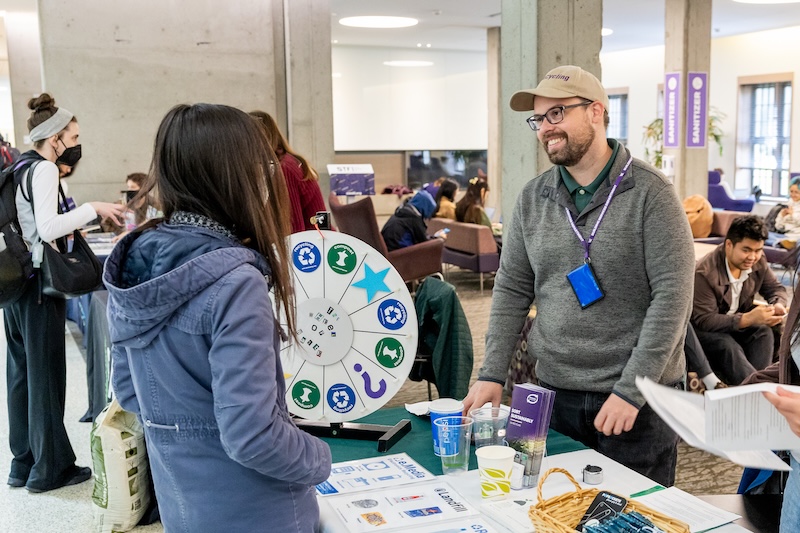 UW Recycling staff tabling at a UW student event