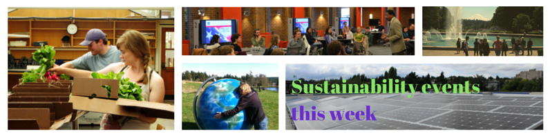 UW Sustainability's weekly events banner.