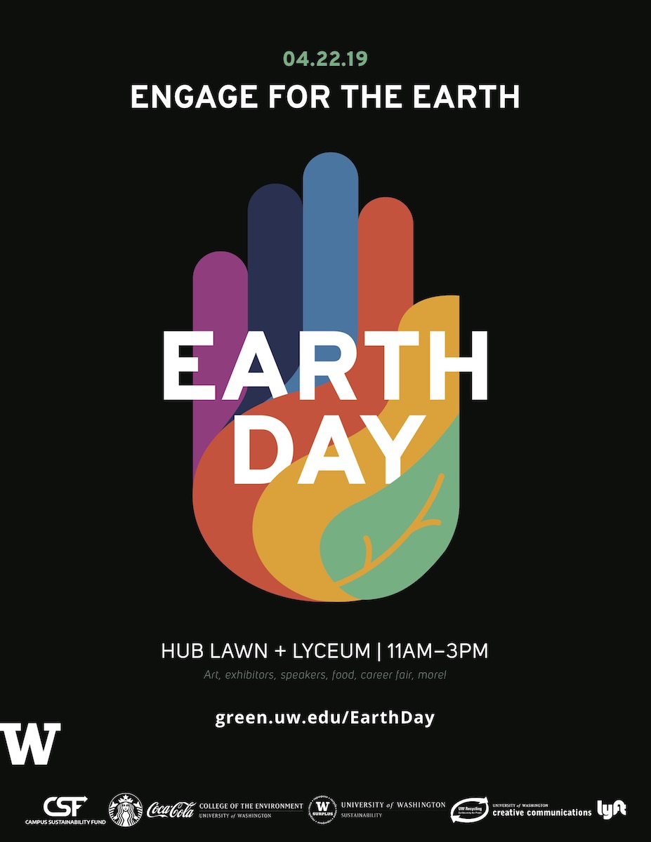 2019 UW Earth Day black poster