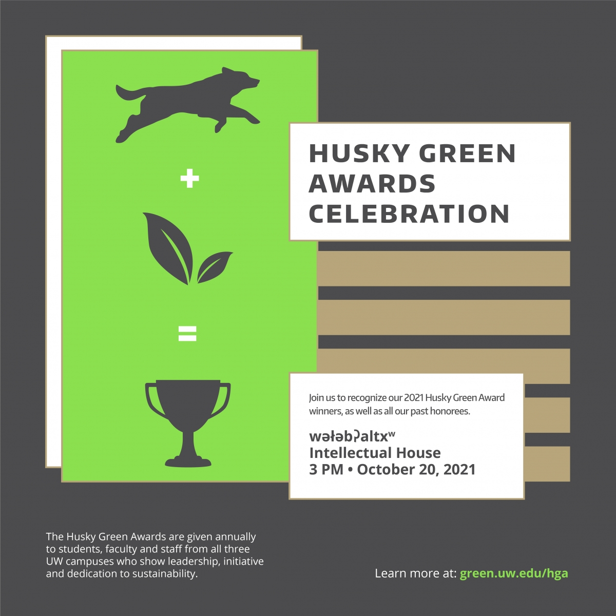 Husky Green Award event poster
