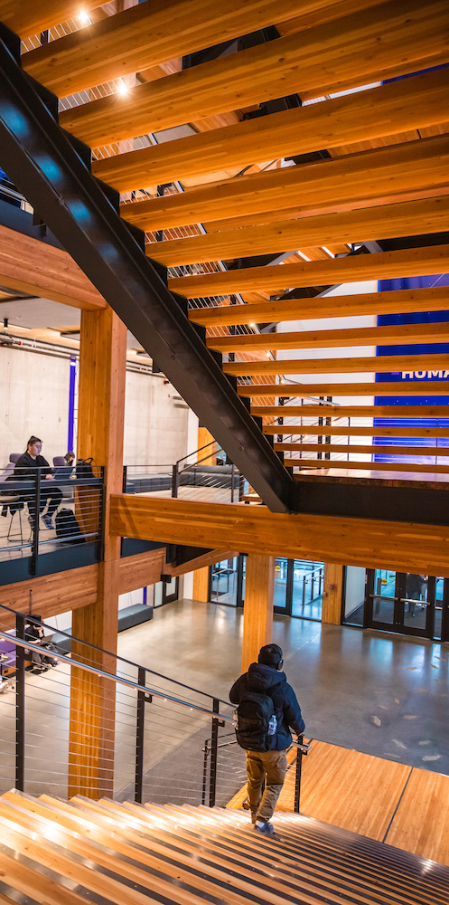 Founders Hall large timber staircase