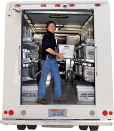 A glimpse inside a Creative Communications delivery truck