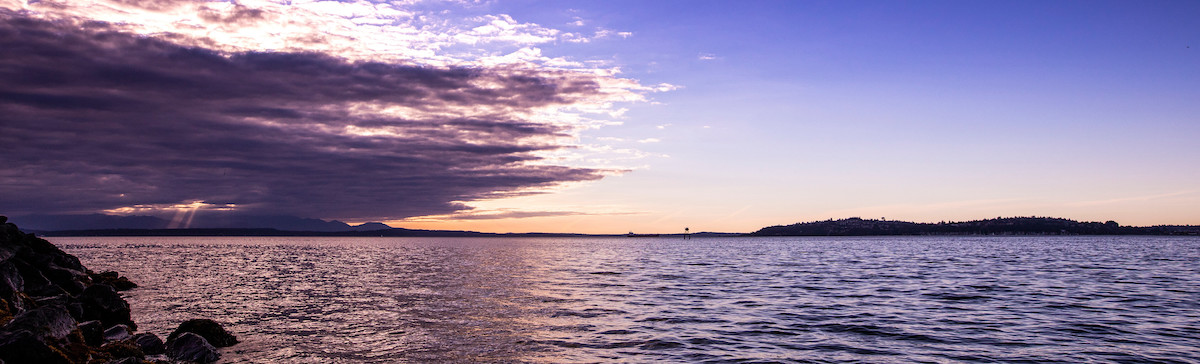 sunset over water