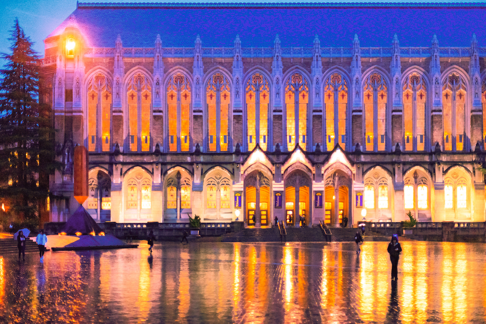 Suzzallo library in winter