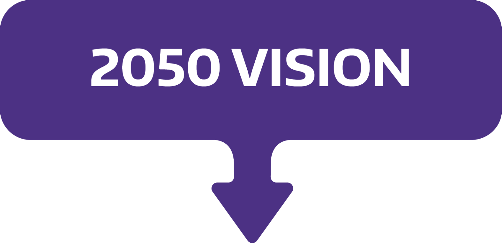 purple bubble with text "2050 vision"