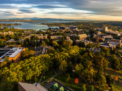 aerial view of Seattle campus