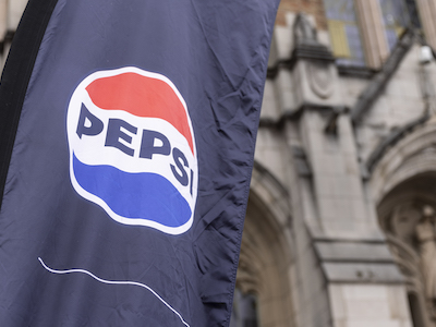 banner with Pepsi logo in front of Suzzallo Library