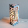 rusty lamp made from repurposed waste