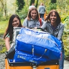 Students moving into a residence hall