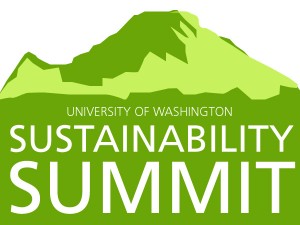 Sustainability Summit logo- green drawing of Mt. Rainier
